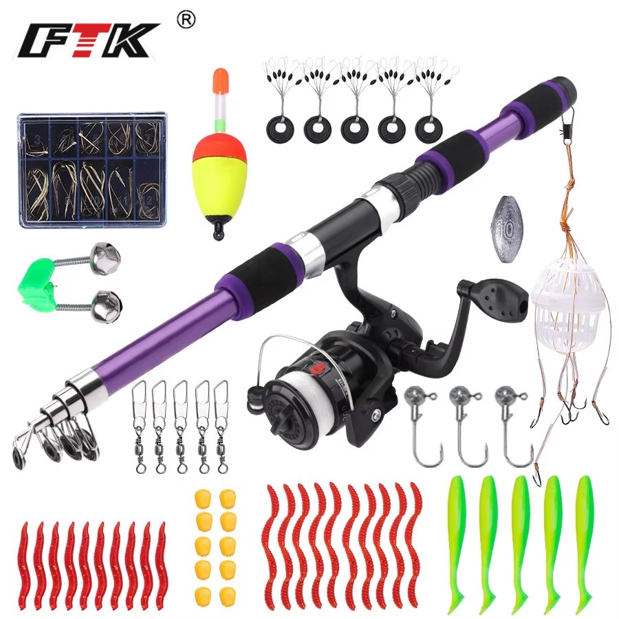FTK 1.8M Portable Spinning Fis - Fishing Rod Combo ulasan dan harga